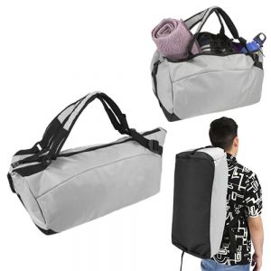 Maleta de poliéster que se convierte en mochila con 2 broches de seguridad ajustables y tirantes acojinados.